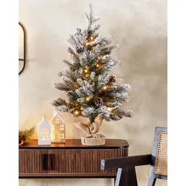 Beliani Künstlicher Weihnachtsbaum Weiß 90 cm
