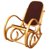 Mendler Schaukelstuhl M41, Schwingsessel Fernsehsessel, Massiv-Holz ~ Eiche-Optik, Stoff/Textil dunkelbraun