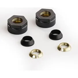 Aquabad® Multiblock Heizkörperthermostat Eckform 50mm Mittelanschluss schwarz