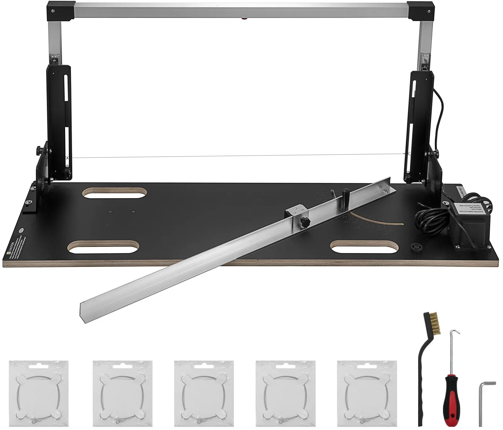 VEVOR 360°C Styroporschneider, 200W Schaumschneider aus Aluminiumlegierung, Styrocutter mit Nickel-Chrom-Legierung, 38V Ausgangsspannung, Schnittdicke 420 mm Nut-Maschine für Profis oder Heimwerker