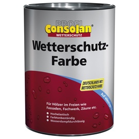 Consolan Profi Wetterschutzfarbe Holzschutz außen 2,5 Liter, Schwedenrot