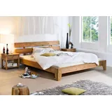 MASSIVMOEBEL24.DE Bett Sheesham 160x200 braun geölt NATURE BROWN #511