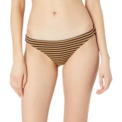 RVCA Bondi Stripe Damen Bikini-Slip im Streifen-Look Bademode S3SBRK 0023 Schwarz/Orange/Rot - S
