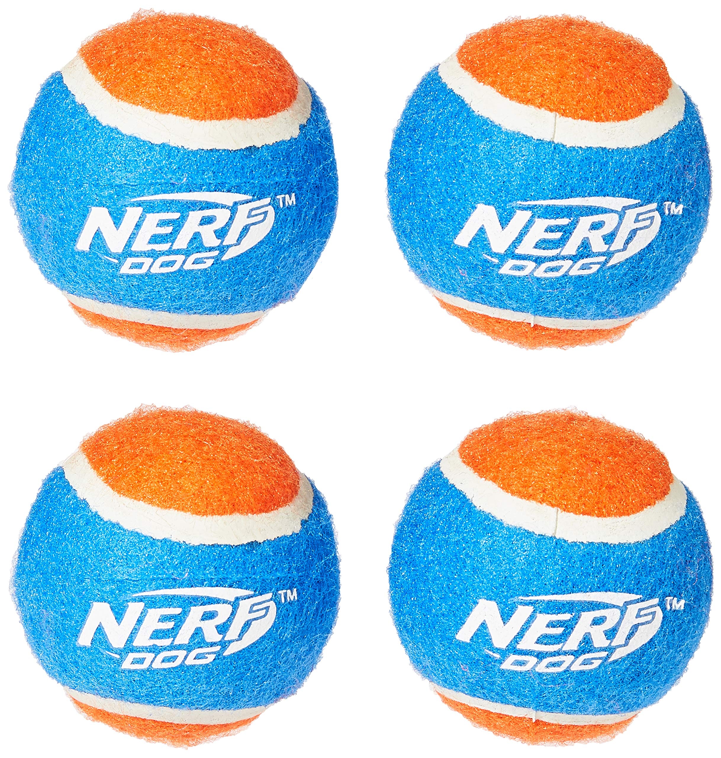 Nerf Dog Hundespielzeug Ersatzbälle, Tennisbälle, für den Nerf Dog Blaster geeignet, 4er Pack