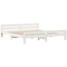 vidaXL Massivholzbett 180 x 200 cm Weiß