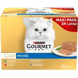 Purina Gold Gourmet Mousse Pack Sortiment Nassfutter Für Katzen 4x24x85g - 4x24x85g