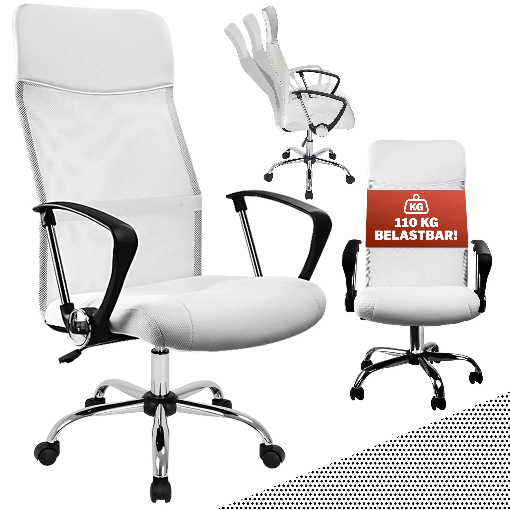 Bürostuhl Deluxe Schwarz mit Netz