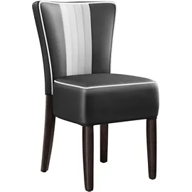 GGM Möbel 2er-Set Dinerstuhl | Leder | Schwarz | Diner Stühle, American Diner Stuhl, American Stuhl