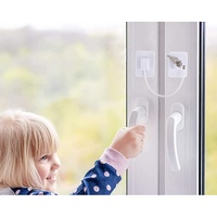 Kindersicherheit Fenster: [x2 Teile] + Bonus | EU-Norm | Ohne Bohren | Fensterstopper, Fenstersicherung, Kindersicherung für Fenster, Schranksicherung, Schubladensicherung, Fensterschloss