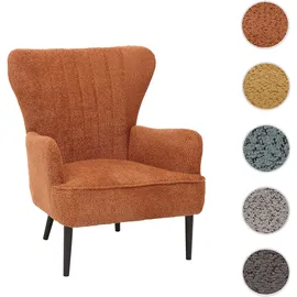 Mendler Lounge-Sessel HWC-K37 Chenille 75 x 80 x 75 cm orange mit Kissen