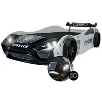 Coemo Autobett V2 POLICE mit Lattenrost in Weiß | Gr.: onesize