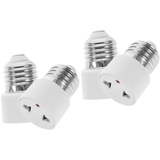 Gadpiparty 4 Stück e27 konverter Intelligente Steckdose Lampenfassung e27 birne Intelligente Stecker Steckdosenkonverter Licht Steckdose Polarisiert Adapter Steckdosenabdeckung Splitter Abs