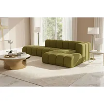 kaiser möbel Ecksofa L-Form mit Hocker, Grand Mini, Stoff Salvador, Olive, Rechts - Olive
