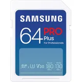 Samsung PRO Plus (2023) SDXC 64 GB, U3, Full HD & 4K UHD, 180 MB/s Lesen, 130 MB/s Schreiben, Speicherkarte für Spiegelreflexkameras und Systemkameras , MB-SD64S/EU