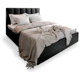 masseno Polsterbett, Schwarz, Holz, 140x200 cm, Schlafzimmer, Betten, Polsterbetten