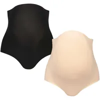 ANITA MATERNITY Schwangerschaftsslip 2-er Pack Essential Schawangerschafts-Slip (2er Pack), unsichtbar unter enger Kleidung, umhüllt den Babybauch, nahtlos schwarz S/M