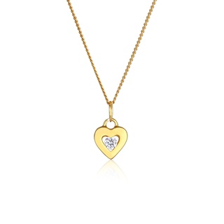 Elli PREMIUM Herz Liebe Zirkonia 585 Charmant Gelbgold Ketten Damen