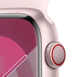 Apple Watch Series 9 GPS + Cellular 45 mm Aluminiumgehäuse rosé, Sportarmband hellrosa M/L