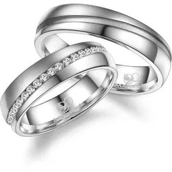 Verlobungsring MARRYA "Edelstahl Ringe Trauringe Eheringe Partnerringe" Gr. 62, silber (damen ring, silber), Fingerringe, Damen, 62, Edelstahl