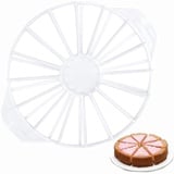 Tortenteiler, 1 Stück Rund Kuchenteiler, Kuchen Slicer, Tortenteiler Kunststoff, Küchentorten-Gadget zum Schneiden von 14/16 identischen Kuchenstücken(Weiß)