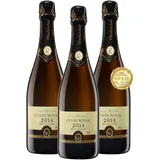 Oberkircher Winzer Cuvée Royal Sekt brut nature - GOLD Glass of Bubbly - COLLECTION ROYAL - fein würzig mit frischen Fruchtnoten - Badischer Sekt, Anbaugebiet Ortenau (3 x 0,75l)
