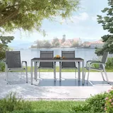 Kettler Basic Plus Gartenmöbel-Set 5-tlg. Tisch 160x90cm Dunkelgrau|Hellgrau