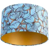 QAZQA Velour Lampenschirm Schmetterling Design 35/35/20 goldene Innenseite,