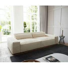 DeLife Big-Sofa Sirpio XL 270x130 cm Plüschcord Beige, Big Sofas