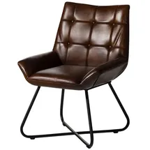 Massivmoebel24 Polsterstuhl Leder braun