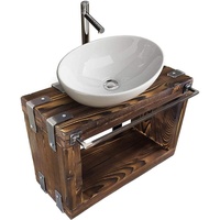 CHYRKA Waschbeckenschrank Badmöbel Waschtisch BORYSLAW-Bad Waschbecken Waschtischunterschrank braun 80 cm x 28 cm