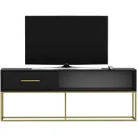 Moebel17 TV Lowboard Mira Schwarz Gold mit Metall Füße