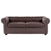 Beliani 3-Sitzer Sofa CHESTERFIELD in Braun - (W) 195 x (H) 70 x (L) 75 cm | Gr.: onesize
