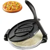 Tortilla-Presse, 20 cm Taco Presse, Robuste Gusseisen-Tortilladora-Presse, Vorgewürzte Tortilla Maker Tortilla Hersteller mit 100 Stk. Pergamentpapier, Teigmaschine für Mehl-Tortilla, Schwarz