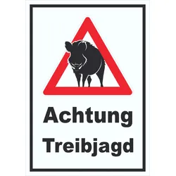 Achtung Treibjagd Schild A1 (594x841mm)