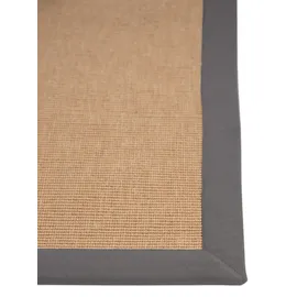 carpetfine Sisalteppich CARPETFINE "Sisal , auch als Läufer erhältlich", grau, B:75cm H:5mm L:300cm, Sisal, Teppiche, Sisalteppich, mit farbiger Bordüre, Anti Rutsch Rückseite, viele Größen, Wohnzimmer