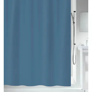 Spirella Anti-Schimmel Duschvorhang - Anti-Bakteriell, waschbar, wasserdicht - Polyester, „Primo “ 240x200cm Blau