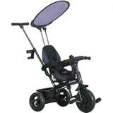 Homcom 6-in-1 Dreirad mit Schubstange ab 9 Monate bis 25 kg Kinderdreirad mit abnehmbarem Sonnendach, Sicherheitsgurt Getränkehalter Korb Laufräder Laufrad für 1-5 Jahre Kinder, Dunkelblau