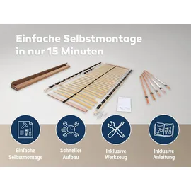 Betten-ABC Max NV MZV Lattenrost zur Selbstmontage mit 28 Leisten, durchgehender Holm, SÜD GS, Größe: 120x200