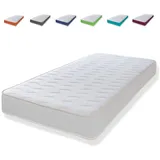 eXtreme comfort ltd Cooltouch Colours White Wave Hybrid-Matratze mit Memory-Schaum und Pinna-Coil-Federkernmatratze mit weißem Rand, 18 cm tief, Einzelbett 90 x 190 cm