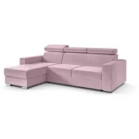 altdecor Ecksofa Rosa/... Textil, 4-Sitzer, L-Form, Ottomane links, 242x168 cm, Wohnzimmer, Sofas - Couches, Wohnlandschaften, Ecksofas