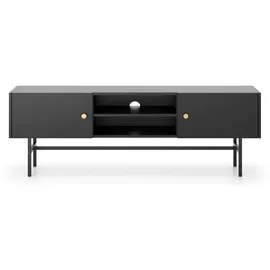 Selsey Divenos TV-Lowboard 155 cm Schwarz Metall/Spanplatte/Holzwerkstoff