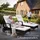 Tectake Rattan Sonnenliege 200 x 70 x 33 cm Schwarz