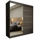 Beautysofa Schiebetürenschrank MARIKA II mit Schubladen, Spiegeln und Kleiderstange 200 cm