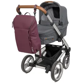 Lässig Baby Wickelrucksack mit Wickelunterlage, Kinderwagenbefestigung und Flaschenhalter/GRE Slender Up Backpack deep red