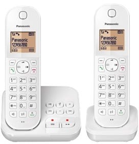 Panasonic KX-TGC422G - Schnurlostelefon - Anrufbeantworter mit Rufnummernanzeige - DECT - weiß + zusätzliches Handset