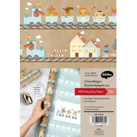 dabelino Geschenkpapier-Set für Kinder: Eisenbahn