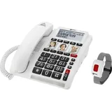 Geemarc CL610 Schnurgebundenes Notruftelefon mit SOS-Armband Telefon,
