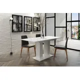 Esstisch Auszugstisch DANTE 130-170x80 cm in Weiss Hochglanz - Weiß