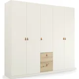 Rauch Homey by Quadra Spin Schrank Drehtürenschrank Weiß, 5-trg., inkl. 3 Kleiderstangen, 3 Einlegeböden, 2 Schubkästen, BxHxT 226x210x54 cm