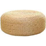 JISADER Sitzkissen im japanischen Stil, Meditationskissen, handgefertigt, Heimdekoration, verdicktes Rattan-Bodenkissen für Schlafzimmer, Balkon, Boden, 40cm Durchmesser